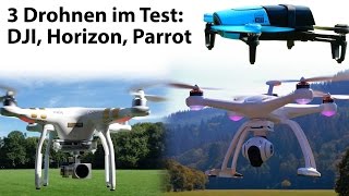 Multikopter-Test: DJI Phantom 3 Prof., Horizon Hobby Blade, Parrot Bebop