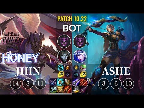SHG Honey Jhin vs Ashe Bot - KR Patch 10.22