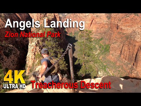 4K Angels Landing, Zion National Park - The Treacherous Descent