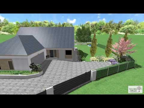 Wizualizacja ogrodu nowoczesnego przy domu Viking 4