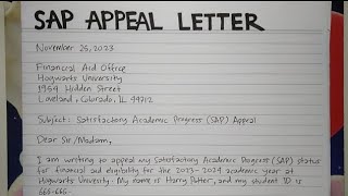 How To Write SAP Satisfactory Academic Progress Appeal Letter Step by Step Guide | Writing Practices