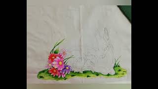 Lenzuolino e copertina per carrozzina dipinto a mano