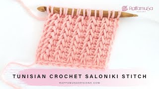 Tunisian Crochet Saloniki Ribbed Stitch Tutorial