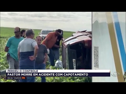 Pastor morre em capotamento na PR-445 em Bela Vista do Paraíso