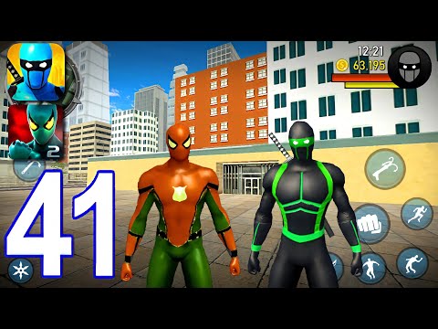 Blue Ninja, Superhero Vs Power Spider 2 - Gameplay Walkthrough Part 41 Gangster City (iOS, Android)