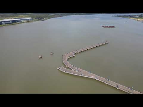 Erith Pier from Above - River Thames 4K Drone Footage