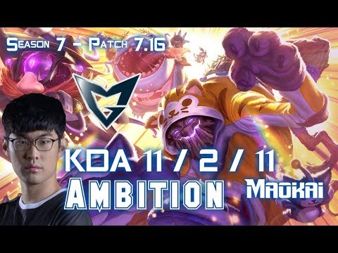 SSG Ambition MAOKAI vs SEJUANI Jungle - Patch 7.16 KR Ranked