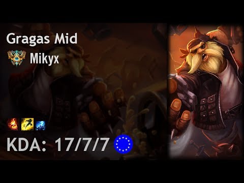 Gragas Mid vs Lucian - Mikyx - EUW Challenger Patch 7.12
