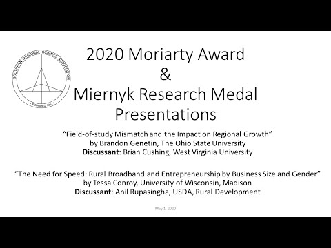 SRSA 2020 Moriarty Award and Miernyk Research Excellence Medal Winners Session