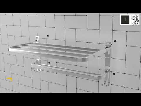 Stainless steel chrome double dacker folding towel rack