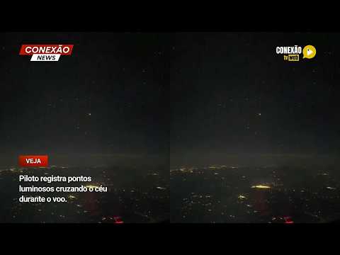 Vídeo: Piloto registra pontos luminosos cruzando o céu durante o voo.