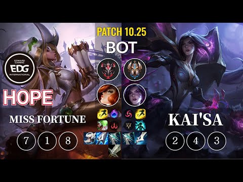 EDG Hope Miss Fortune vs Kai'Sa Bot - KR Patch 10.25