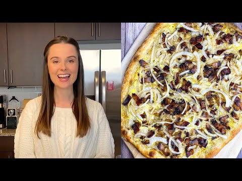 Authentic Alsatian Tarte Flambee (Bacon & Onion Pizza)