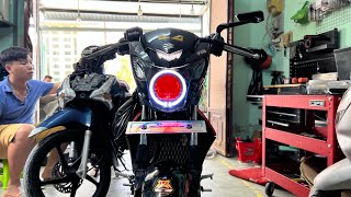 Satria Raider Độ Bi Cầu LED Đẹp Không Tỳ Vết T23Shop Cần Thơ