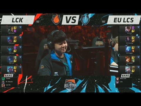 Korea (Faker Gangplank) VS EU (Huni Quinn) Highlights - All Star Los Angeles 2015