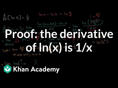 Proof The Derivative Of Ln X Is 1 X Video Khan Academy