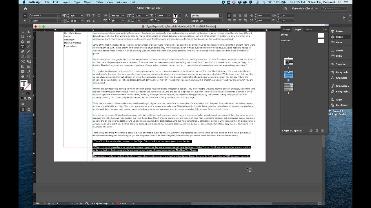 Explorations Tutorial Assignment 1: Exdent