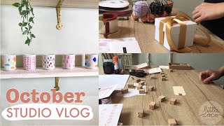Studio Vlog Oct 2020 - Packing orders with recycled cardboard and making thank you cards
