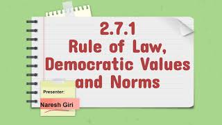 2.7.1 Rule of Law, Democratic Values and Norms (in English)। Section O