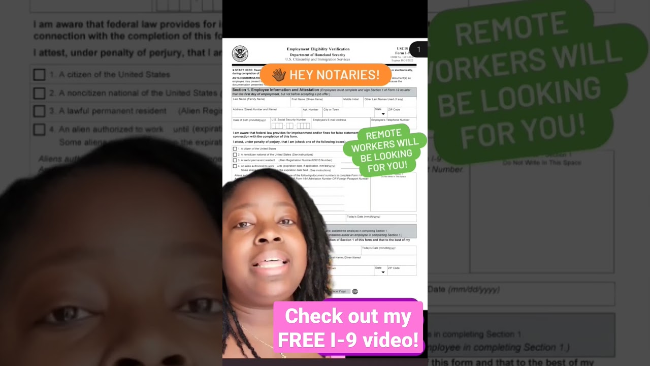 👉 All notaries should learn how to complete Form I-9!!!