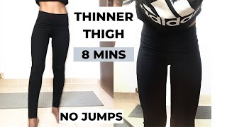 LOSE THIGH FAT to get TONED & SLIM THIGH (NO JUMP) NO EQUIPMENT Quarantine Workout Beginner Friendly