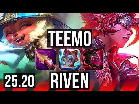 TEEMO vs RIVEN (TOP) | EUW Master | 25.20