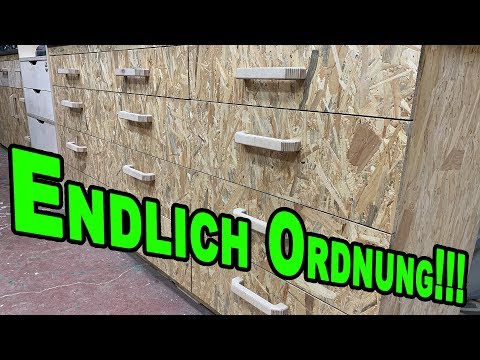OSB Werkstattschrank mit Schubladen unter der Werkbank #1