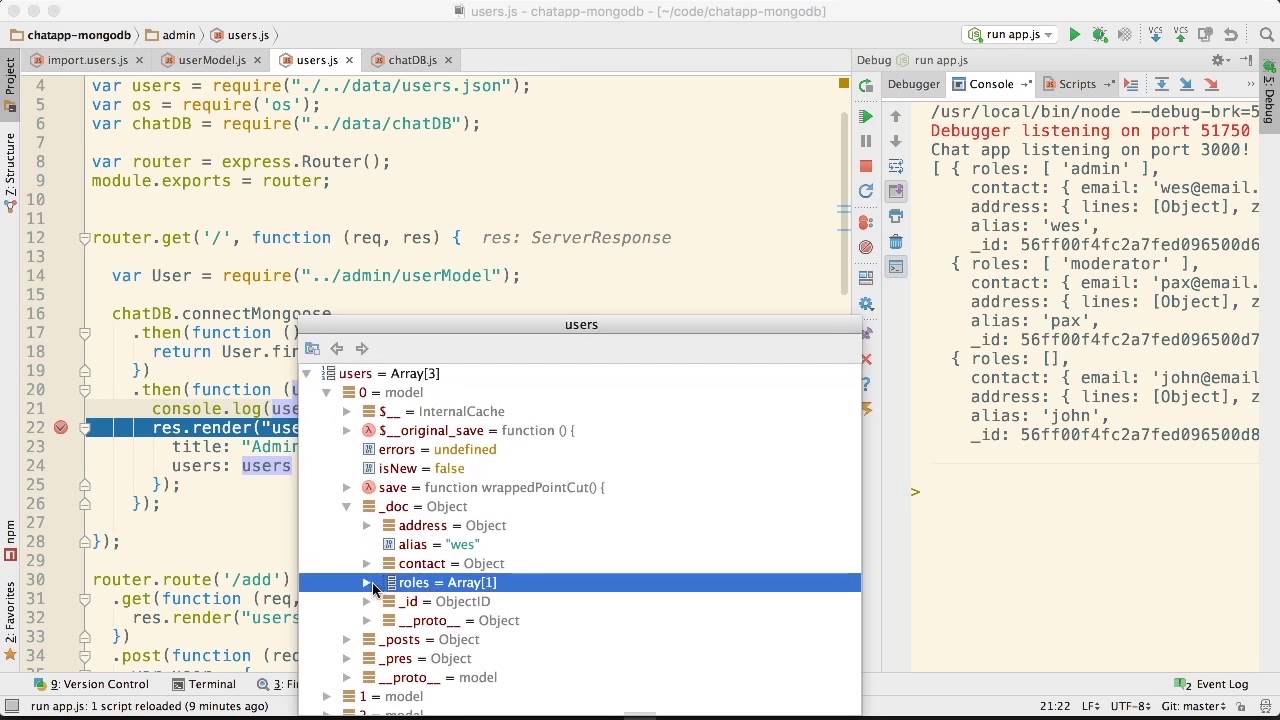 Using MongoDB with Node.js | Debugging Models