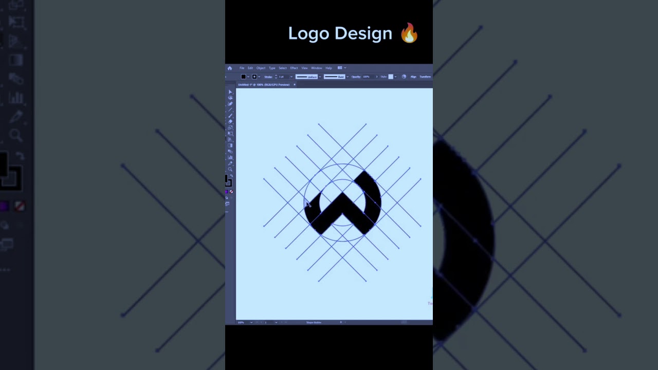 W Letter Gradient Logo design in adobe illustrator tutorial  #illustrator #shorts