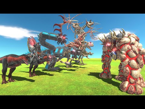 Carnotaurus War - Carnotaurus of Evolution VS Golem Team - Animal Revolt Battle Simulator