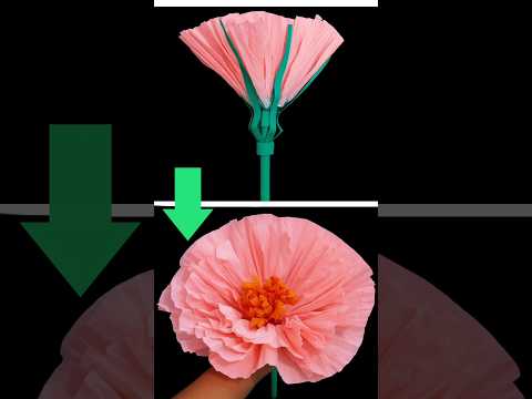 Origami foldable Tissue paper flower | #shorts #craft #tissuepaperflower
