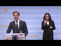 Persconferentie Premier Mark Rutte en RIVM-baas Jaap van Dissel.