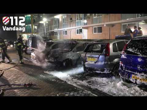 Vier auto's in brand in Den Bosch