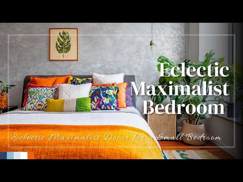 Eclectic Maximalist Decor for a Small Apartment Bedroom