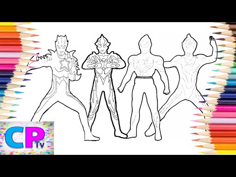 Ultraman Zero Super Form/Ultraman Mebius Pheonix Brave/Ultraman Orb Thunder/Ultraman Cosmos Coloring