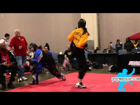 Verona Soliman vs Carolyn Langston﻿ - Women's Sparring - Amerikick Internationals 2015