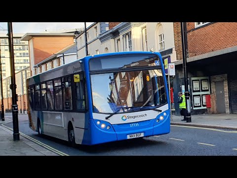 NIGHT RIDE: Route E2 | NK11BGF/27735 - Stagecoach North East: Dennis Enviro 300/Alexander Enviro