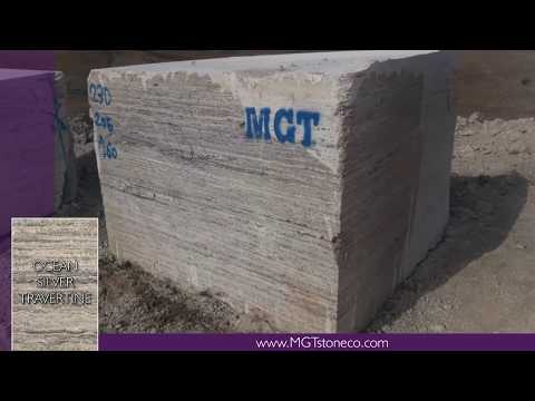 White hone finish ocean travertine marble, slab, thickness: ...