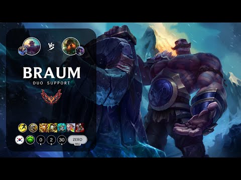 Braum Support vs Nautilus - KR Grandmaster Patch 13.8