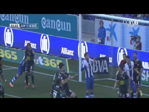 Espanyol vs Elche Firs Goal David Lopez 9-3-2014