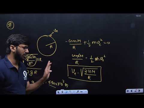 A particle of mass 'm' is projected with a velocity v = KVe(Kis less than 1) from the surface ......