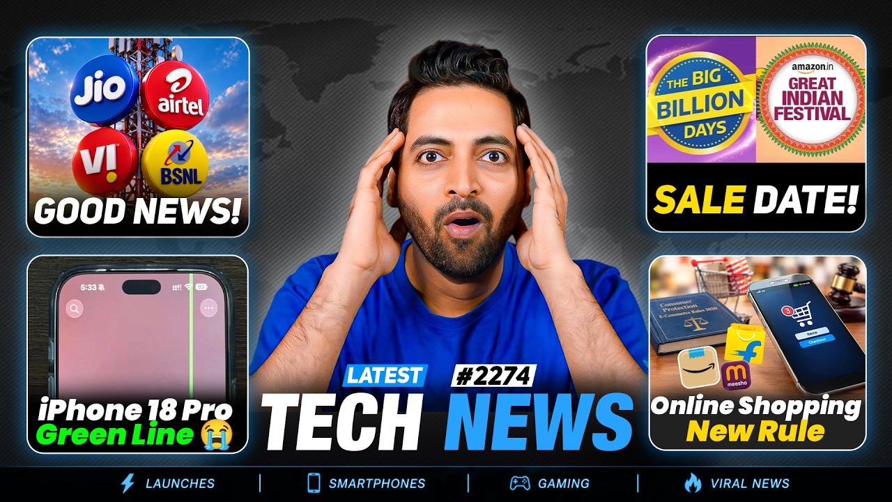 Jio-Airtel Big News😍,Flipkart BBD & Amazon GIF Sale Date,iPhone 18 Pro Greenline😭,New ShoppingRule
