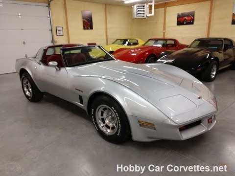 1982 Silver Corvette Red Leather Interior For Sale Video