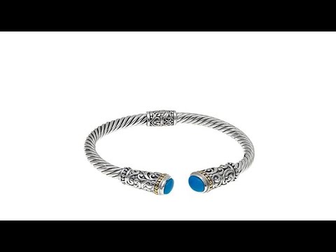 Bali Designs by Robert Manse Hinged Oval Turquoise Cuff ...