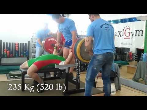 RAW Bench Press 500 lb and 520 lb at 196 lb Florindo Pinheiro
