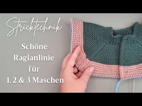 knitting technique - Beautiful raglan line for 1, 2 and 3 stitches