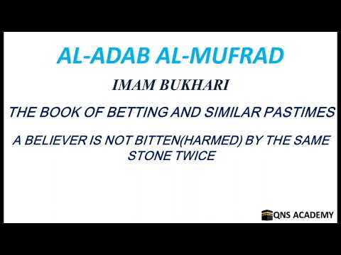 Adab Al Mufrad 54-10: A believer is not bitten(harmed) by the same stone twice, Hadith 1278 of 1322