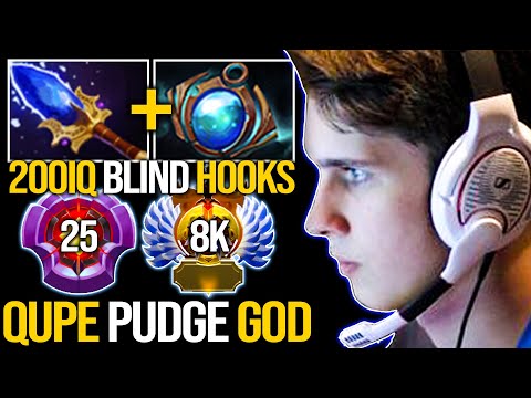 8K Avg MMR Gameplay - Epic 200IQ Blind Hooks By Qupe Pudge | Pudge Official