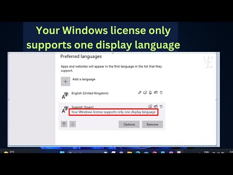 How to fix Your Windows license only supports one display language