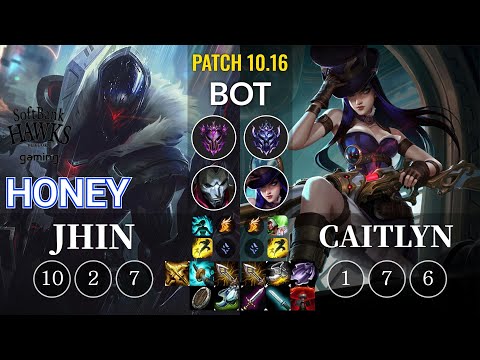 SHG Honey Jhin vs Caitlyn Bot - KR Patch 10.16